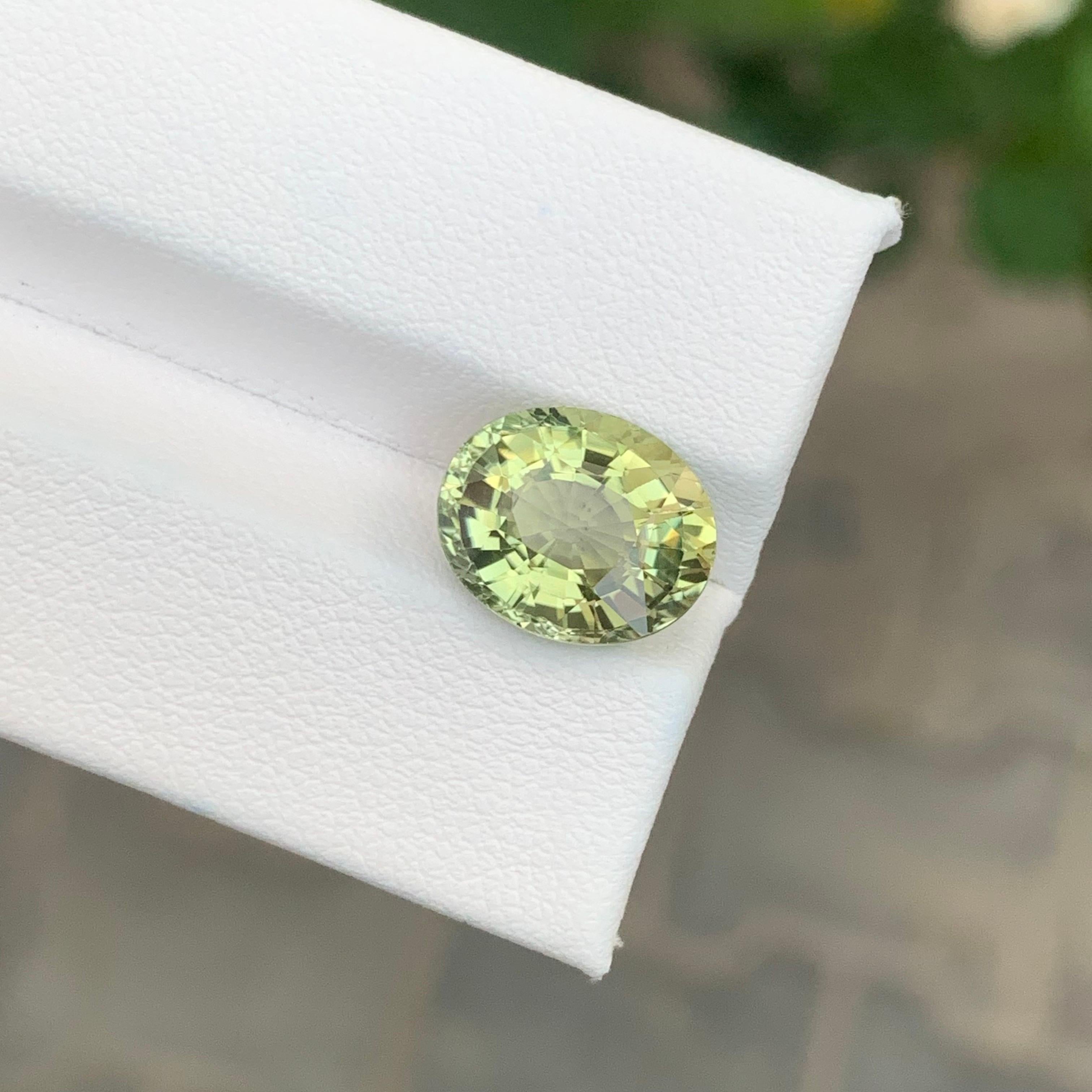 Oval Cut 4.70 Carat Natural Lemon Colour Tourmaline Oval Shape Loose Gemstone For Sale