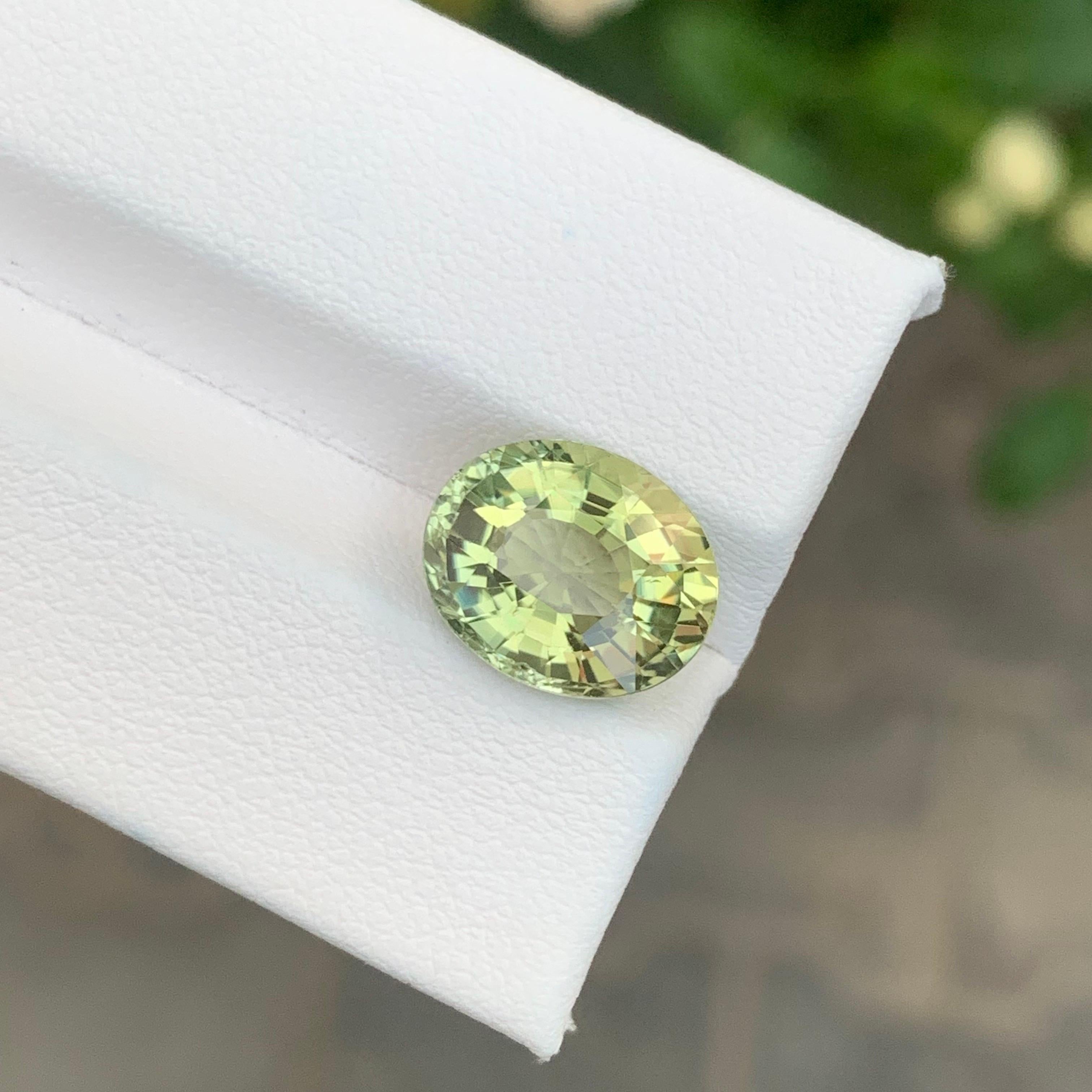 4.70 Carat Natural Lemon Colour Tourmaline Oval Shape Loose Gemstone In New Condition For Sale In Peshawar, PK