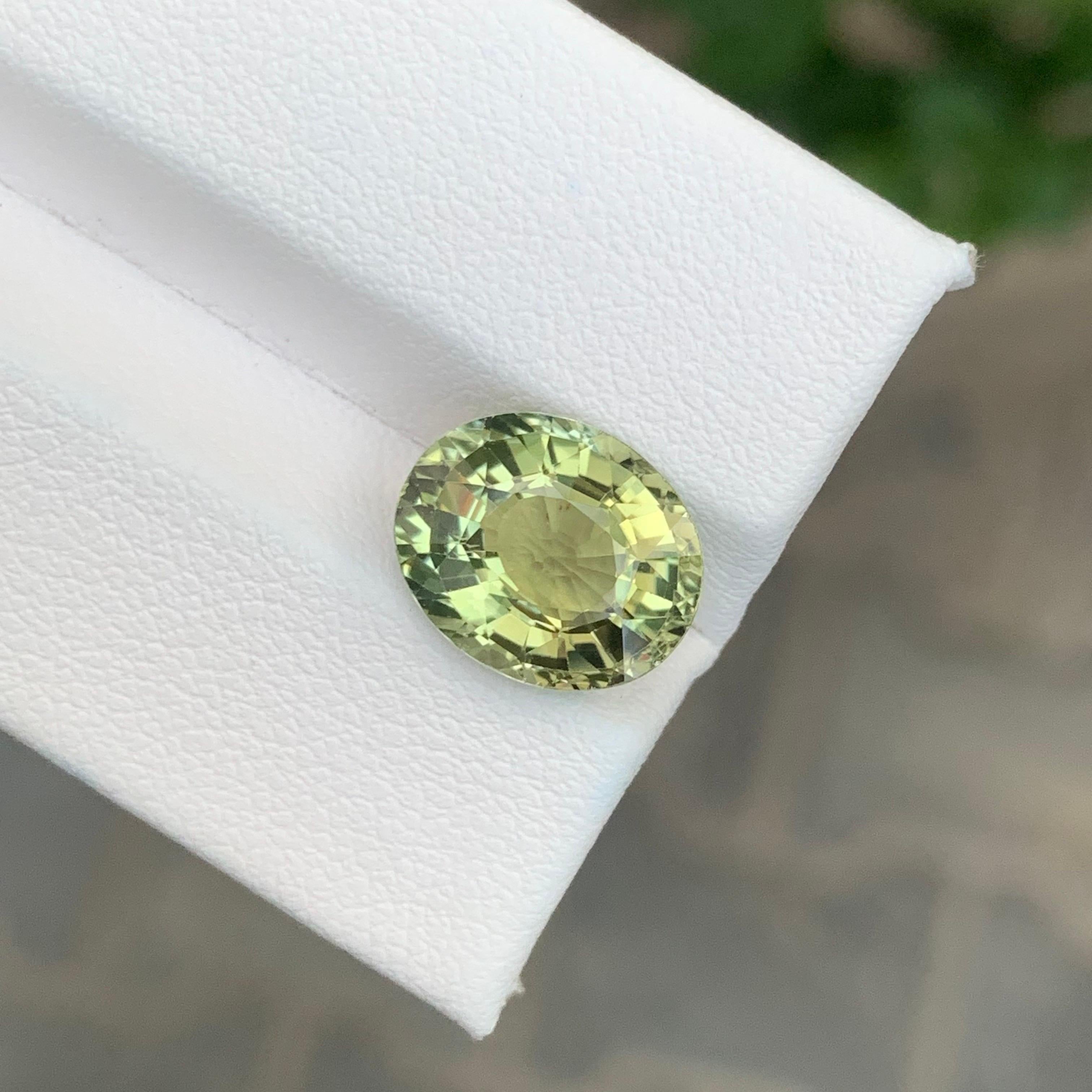 4.70 Carat Natural Lemon Colour Tourmaline Oval Shape Loose Gemstone For Sale 1