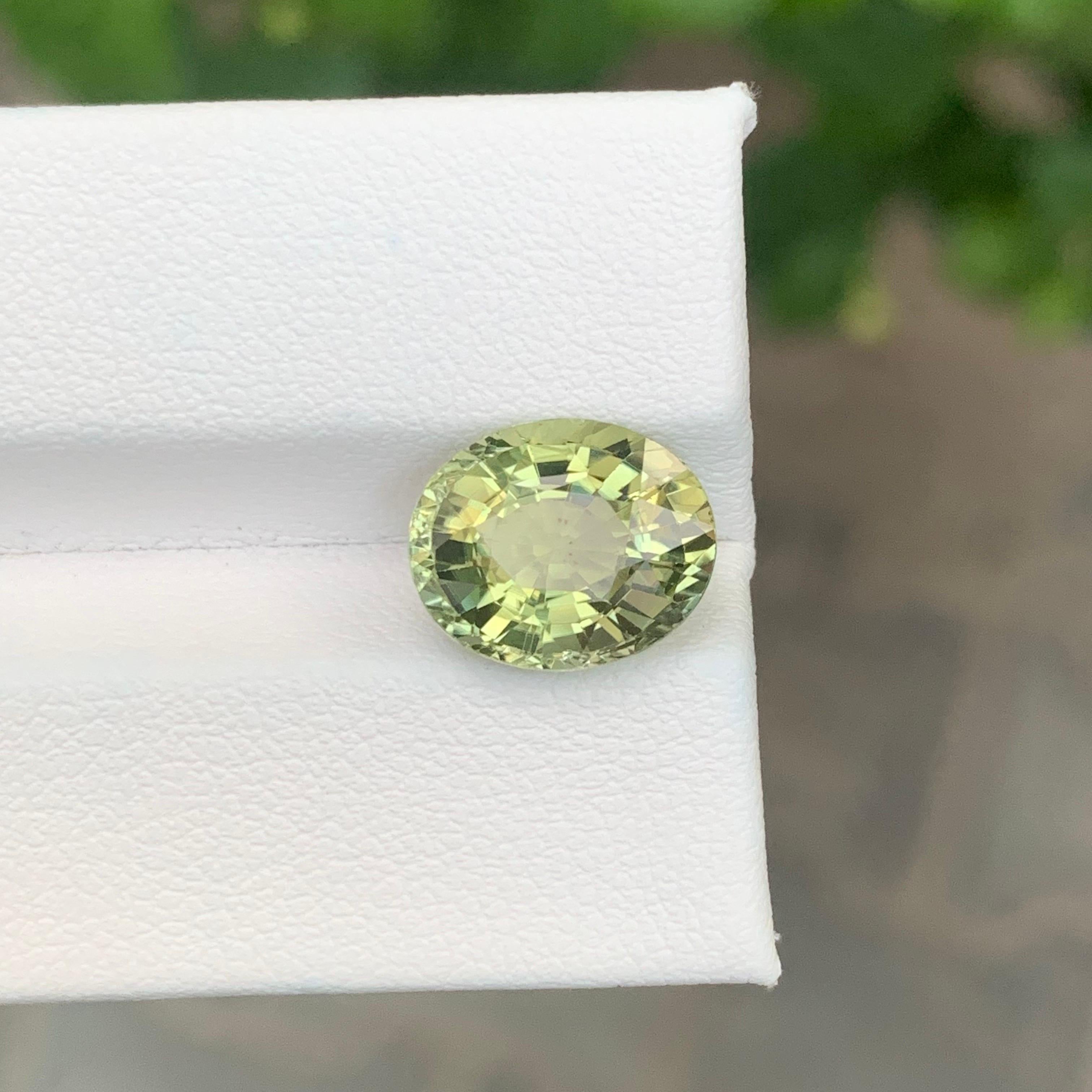 4.70 Carat Natural Lemon Colour Tourmaline Oval Shape Loose Gemstone For Sale 3