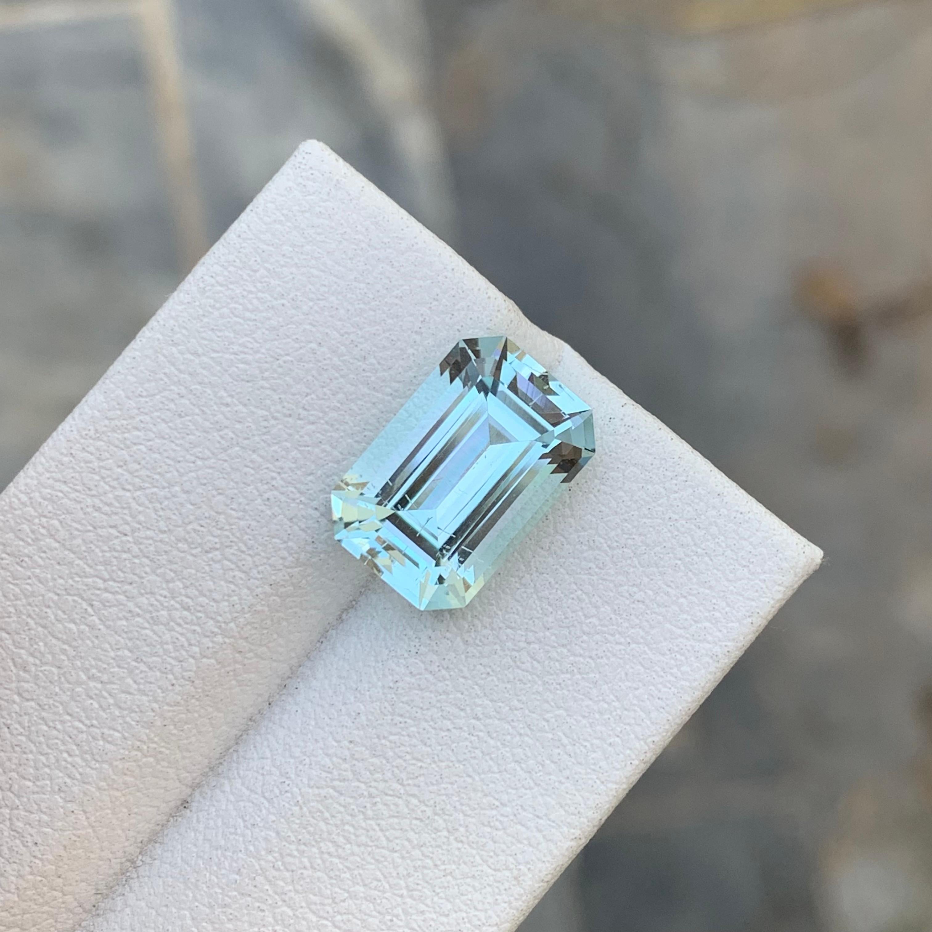 Loose Aquamarine
Weight: 4.70 Carat
Dimension: 12.6 x 8.5 x 6.2 Mm
Colour : Blue and white
Origin: Shigar Valley, Pakistan
Treatment: Non
Certificate : On Demand
Shape: Emerald

Aquamarine is a captivating gemstone known for its enchanting