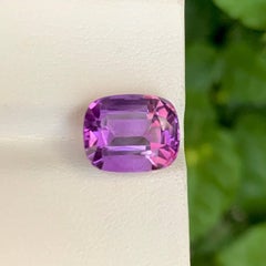4.70 Carat Natural Loose Fantastic Purple Amethyst Stone Cushion Cut from Brazil