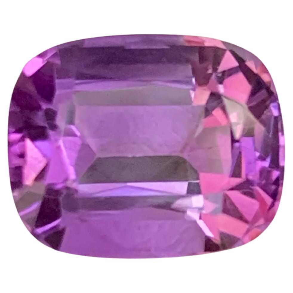 4.70 Carat Natural Loose Fantastic Purple Amethyst Stone Cushion Cut from Brazil For Sale
