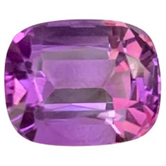 4.70 Carat Natural Loose Fantastic Purple Amethyst Stone Cushion Cut from Brazil