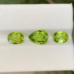 4.70 Carat Natural Loose Green Peridot Stone Set Pakistani Gemstones