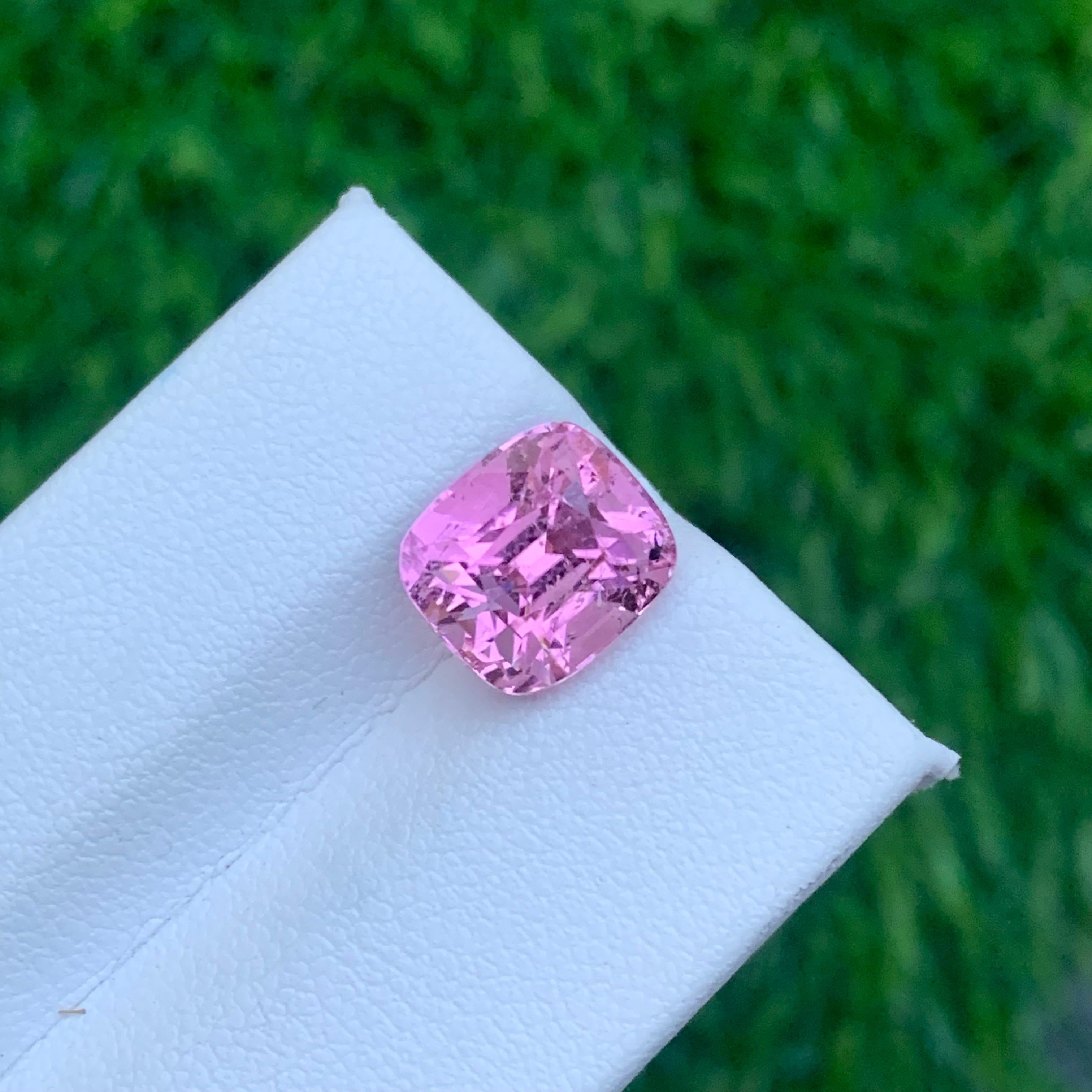 4.70 Carat Natural Loose Pink Tourmaline Cushion Cut SI2 Clarity Afghan Mine For Sale 3
