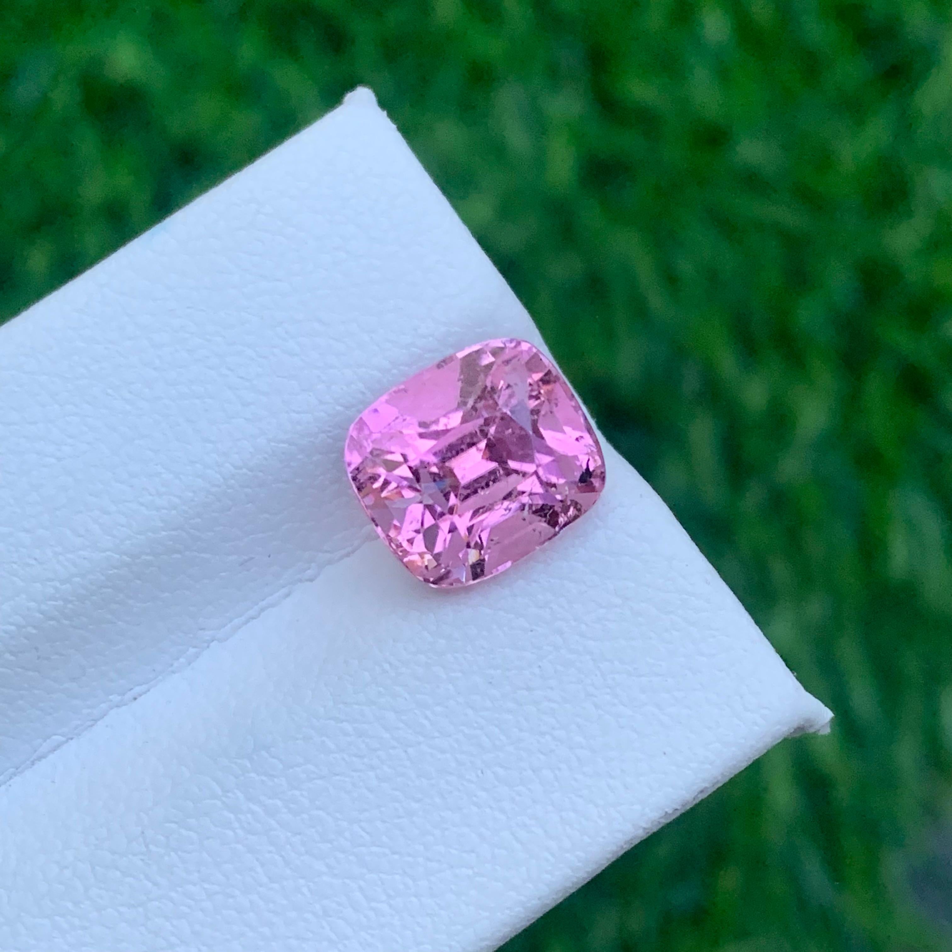 4.70 Carat Natural Loose Pink Tourmaline Cushion Cut SI2 Clarity Afghan Mine In New Condition For Sale In Peshawar, PK