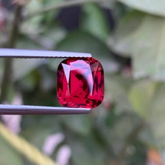 4.70 Carat Natural Loose Pinkish Red Garnet Stone Cushion Cut Tanzanian Gemstone