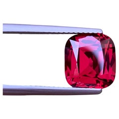 4.70 Carat Natural Loose Pinkish Red Garnet Stone Cushion Cut Tanzanian Gemstone