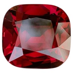 4.70 Carat Natural Loose Pinkish Red Garnet Stone Cushion Cut Tanzanian Gemstone