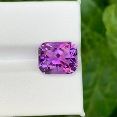 4.70 Carat Natural Loose Purple Amethyst Fancy Cushion Cut Brazilian Gemstone