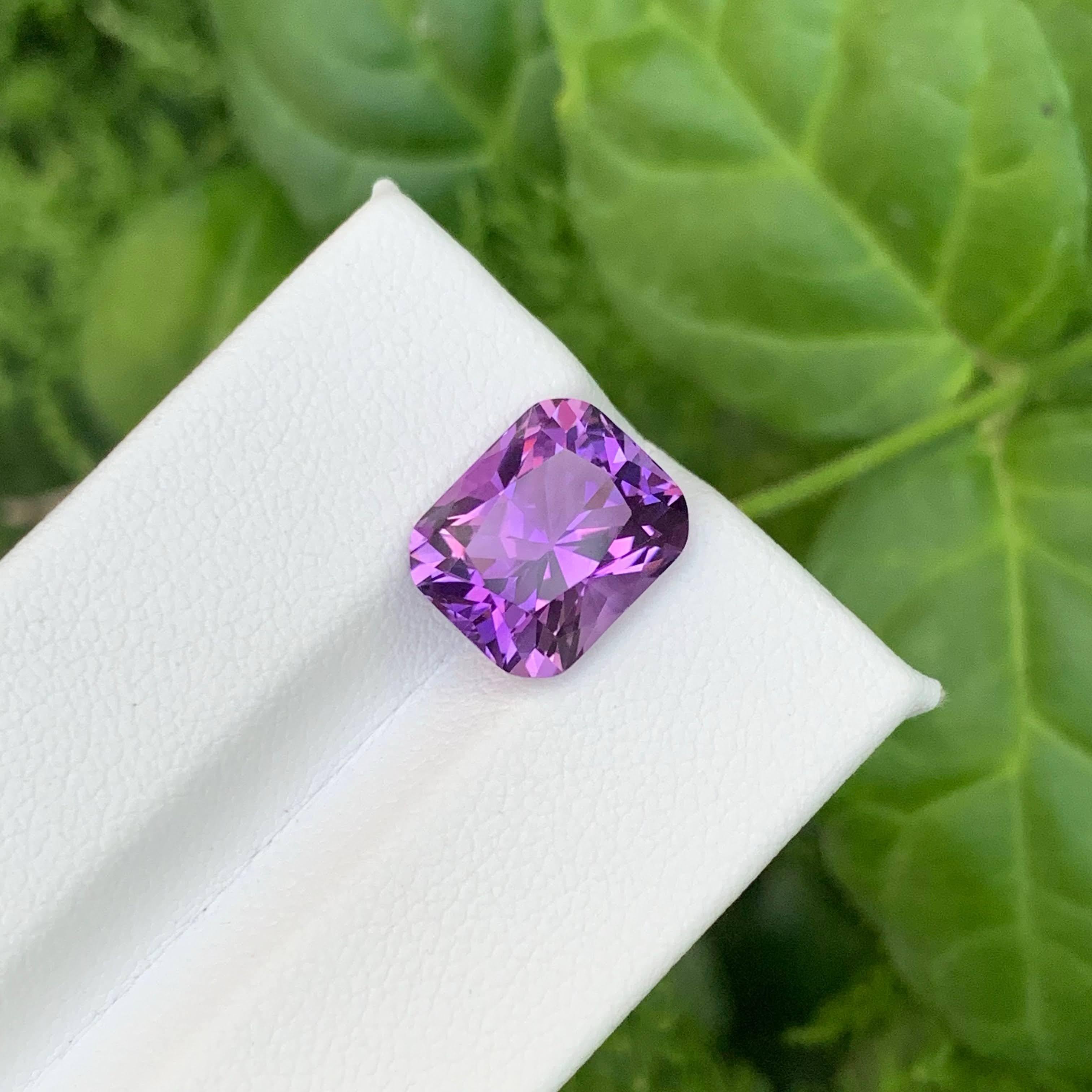 4,70 Karat Natürlicher Loser Lila Amethyst Fancy Cushion Cut Brasilianischer Edelstein (Kissenschliff) im Angebot