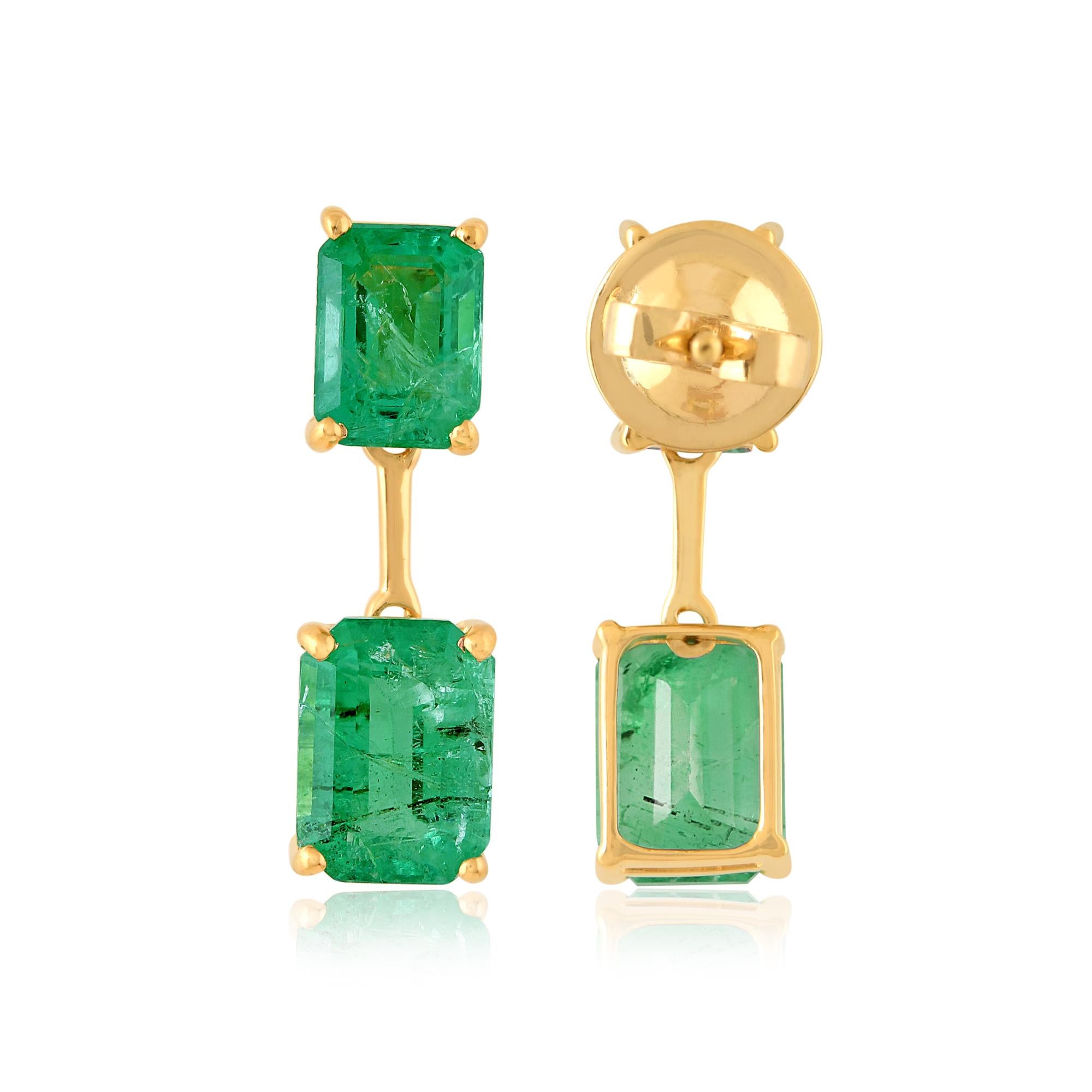 The emeralds are typically set in 18 karat yellow gold, which provides a warm and complementary backdrop for the gemstones. Yellow gold is a popular choice for fine jewelry, offering a classic and timeless appeal.

Item Code :- SEE-1777
Gross Weight