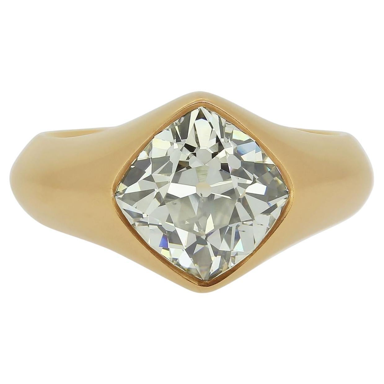 Anello con diamante taglio Peruzzi da 4,70 carati