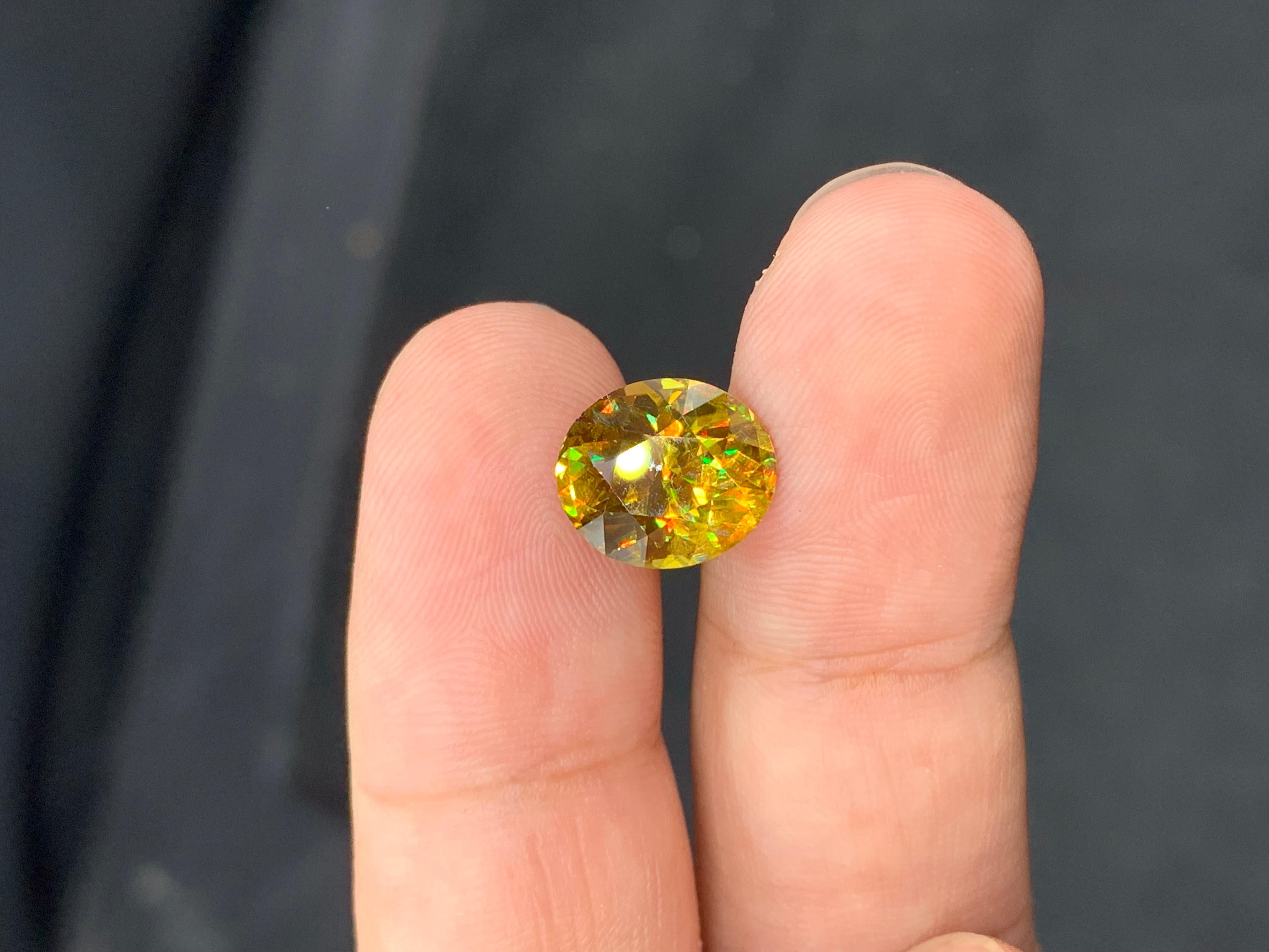 AAA Top Quality 4.70 Carat Natural Loose Fire Sphene Titanite Ring Gemstone For Sale 4