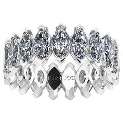 4.70 Carat White Marquise Diamonds Eternity Band 18 Karat White Gold