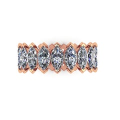 Memoryring aus 18 Karat Roségold mit 4,70 Karat weißen Marquise-Diamanten