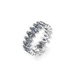 4.70 Carat White Marquise Diamonds Eternity Band Platinum 950