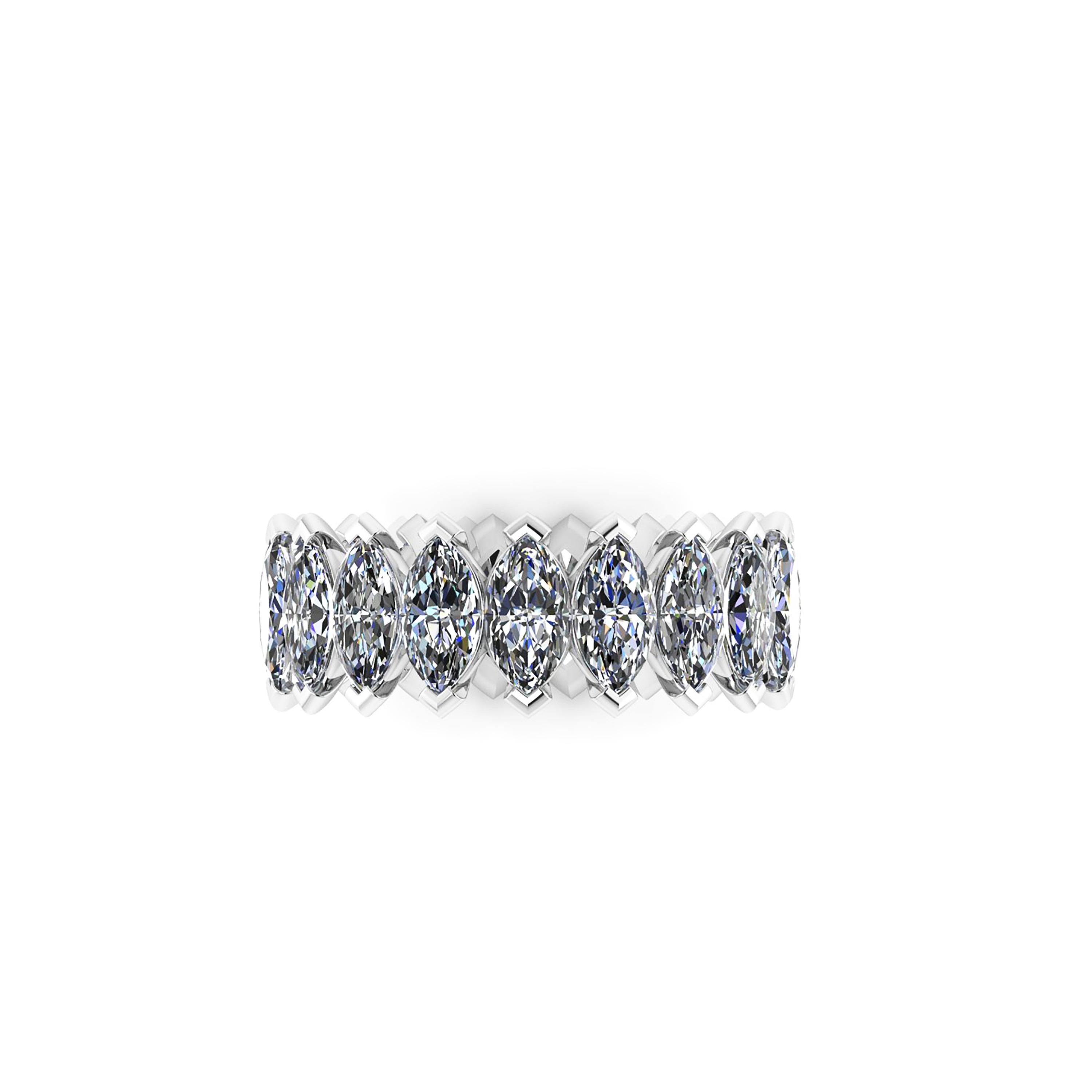 4,70 quilates Diamantes Marquesa Blancos Anillo de la Eternidad Platino 950 Corte redondo en venta