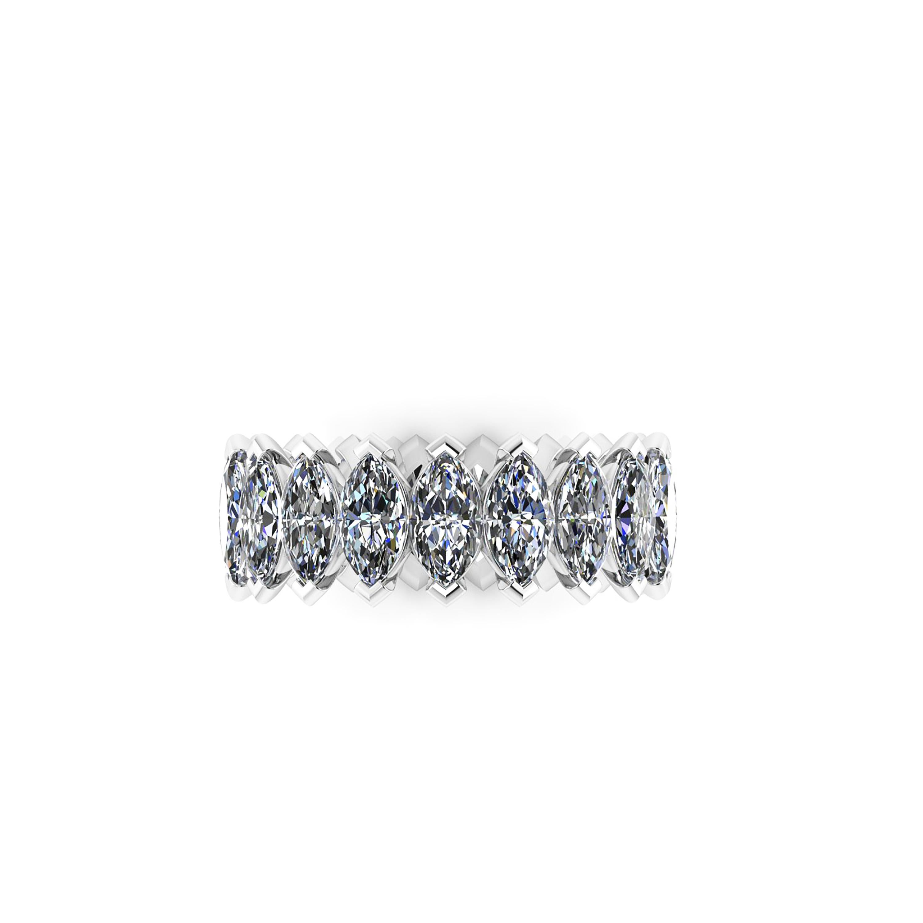 Round Cut 4.70 Carat White Marquise Diamonds Eternity Band Platinum 950 For Sale