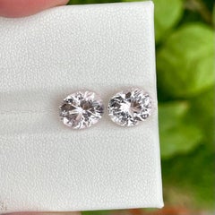 4.70 Carats Light Pink Morganite Pair Oval Cut Natural Afghan Gemstone