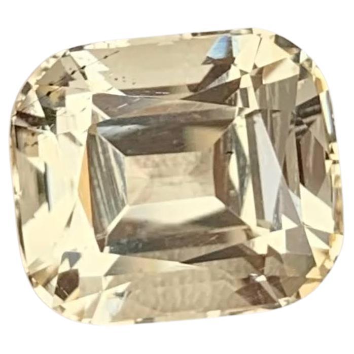 4.70 Carats Light Yellow Loose Scapolite Stone Cushion Cut Tanzanian Gemstone For Sale