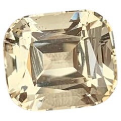 Used 4.70 Carats Light Yellow Loose Scapolite Stone Cushion Cut Tanzanian Gemstone
