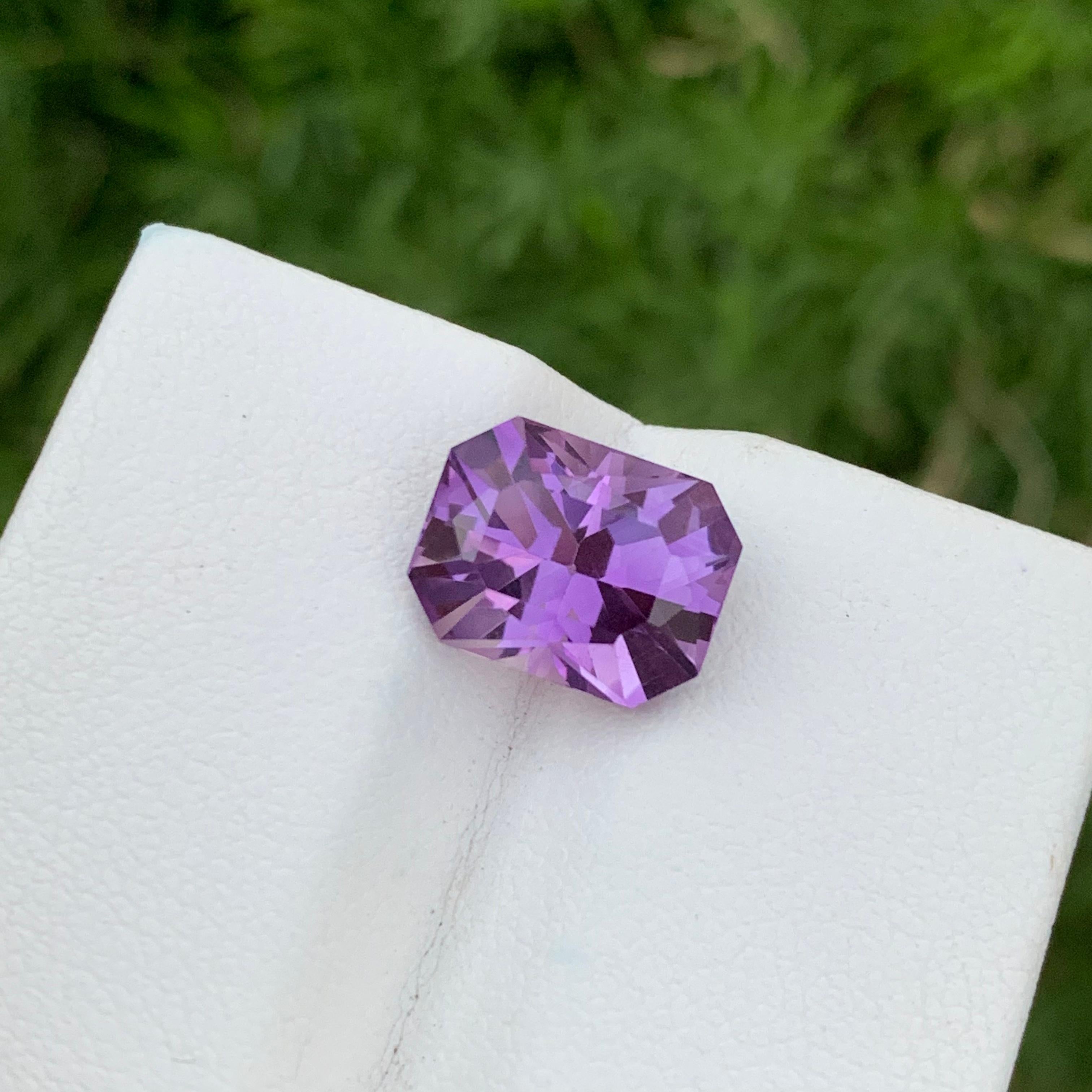 4.70 Carats Natural Loose Purple Amethyst Ring Gemstone From Brazil Mine  For Sale 5