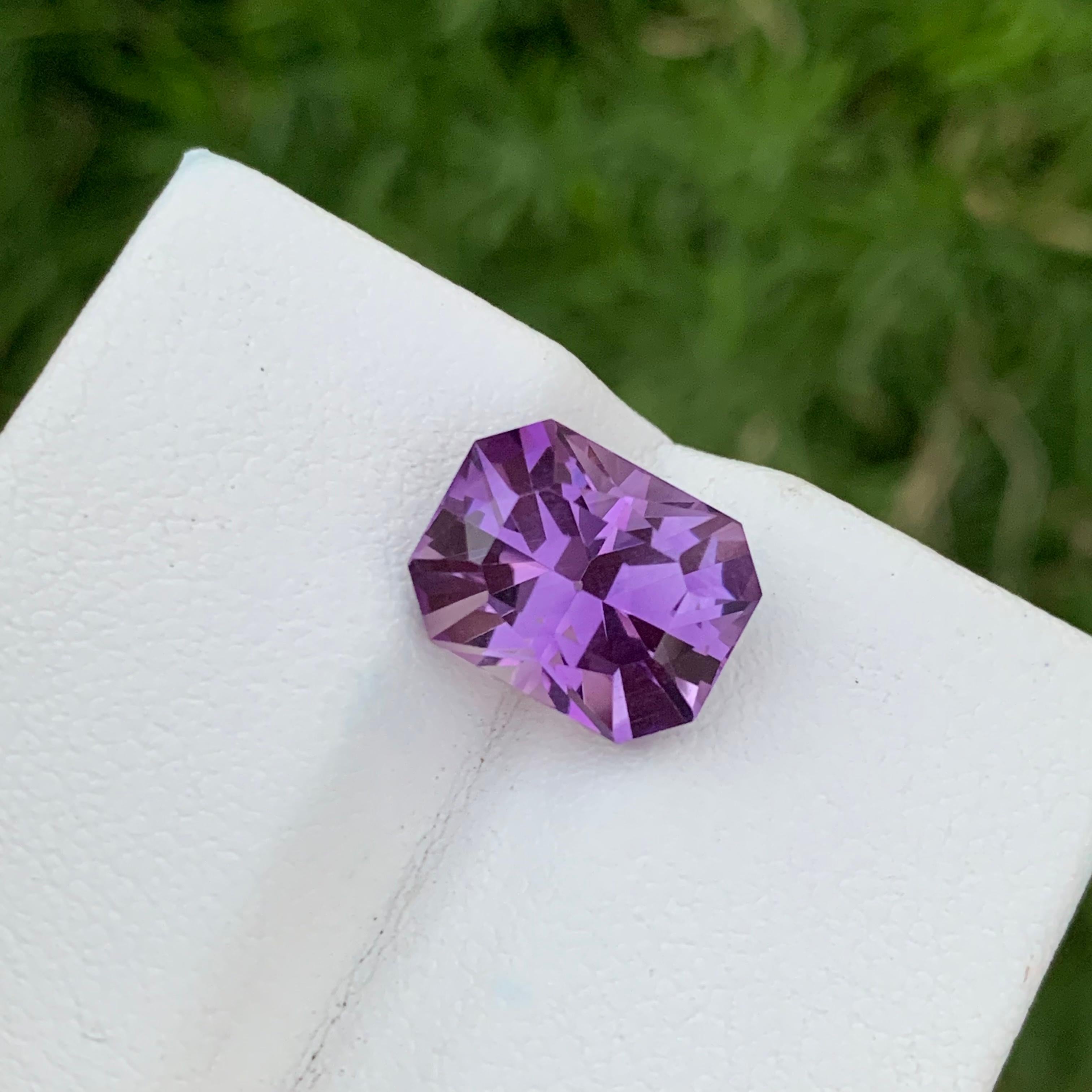 4.70 Carats Natural Loose Purple Amethyst Ring Gemstone From Brazil Mine  For Sale 7