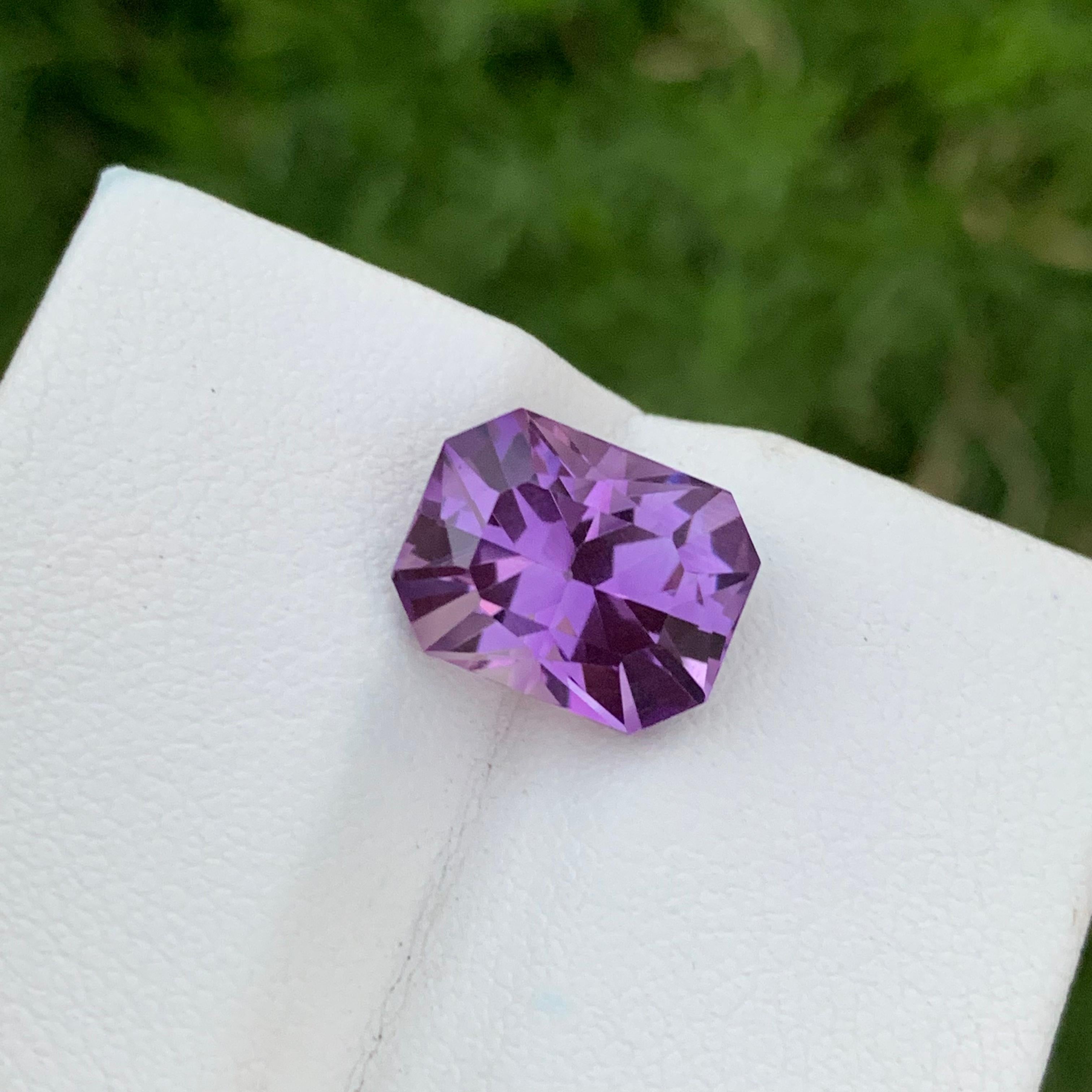 4.70 Carats Natural Loose Purple Amethyst Ring Gemstone From Brazil Mine  For Sale 8