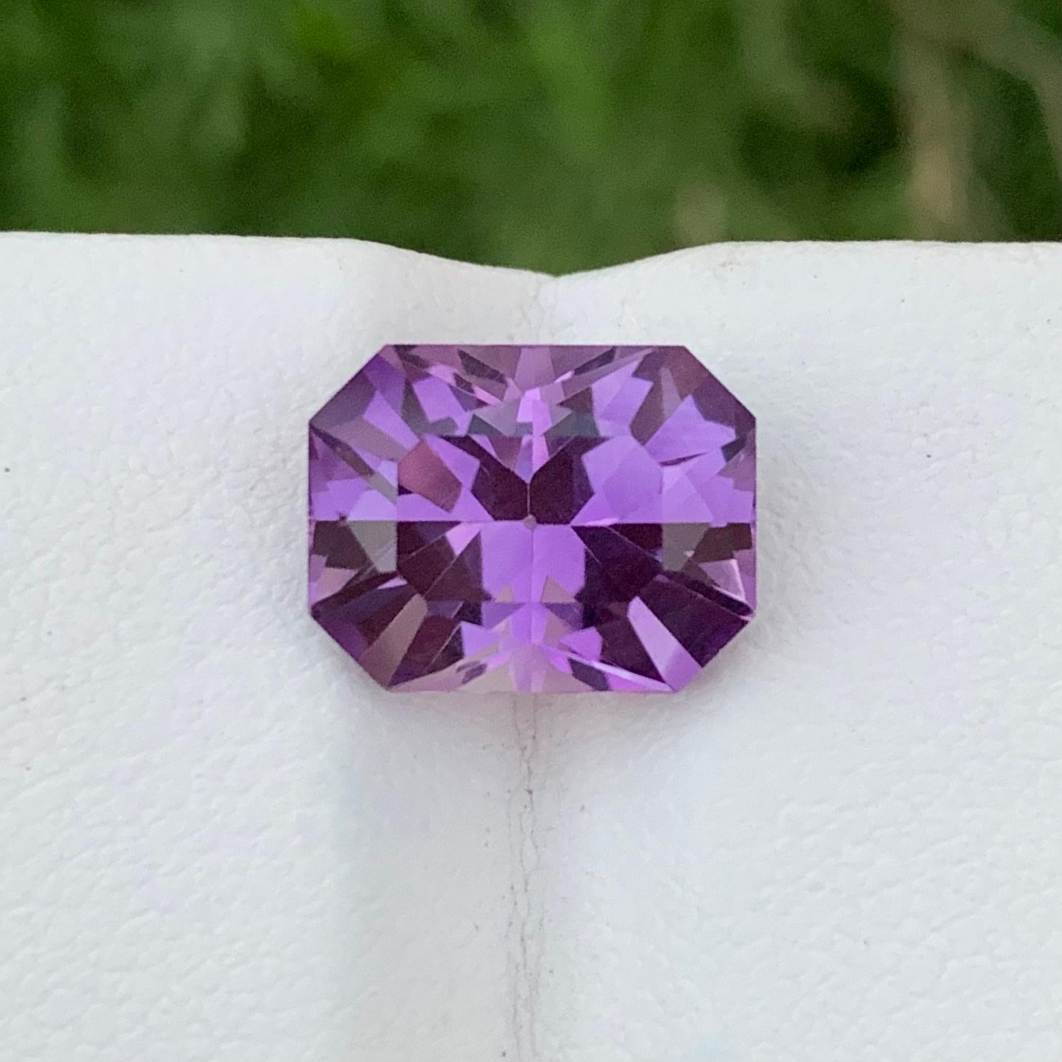 Arts and Crafts 4.70 Carats Natural Loose Purple Amethyst Ring Gemstone From Brazil Mine  For Sale