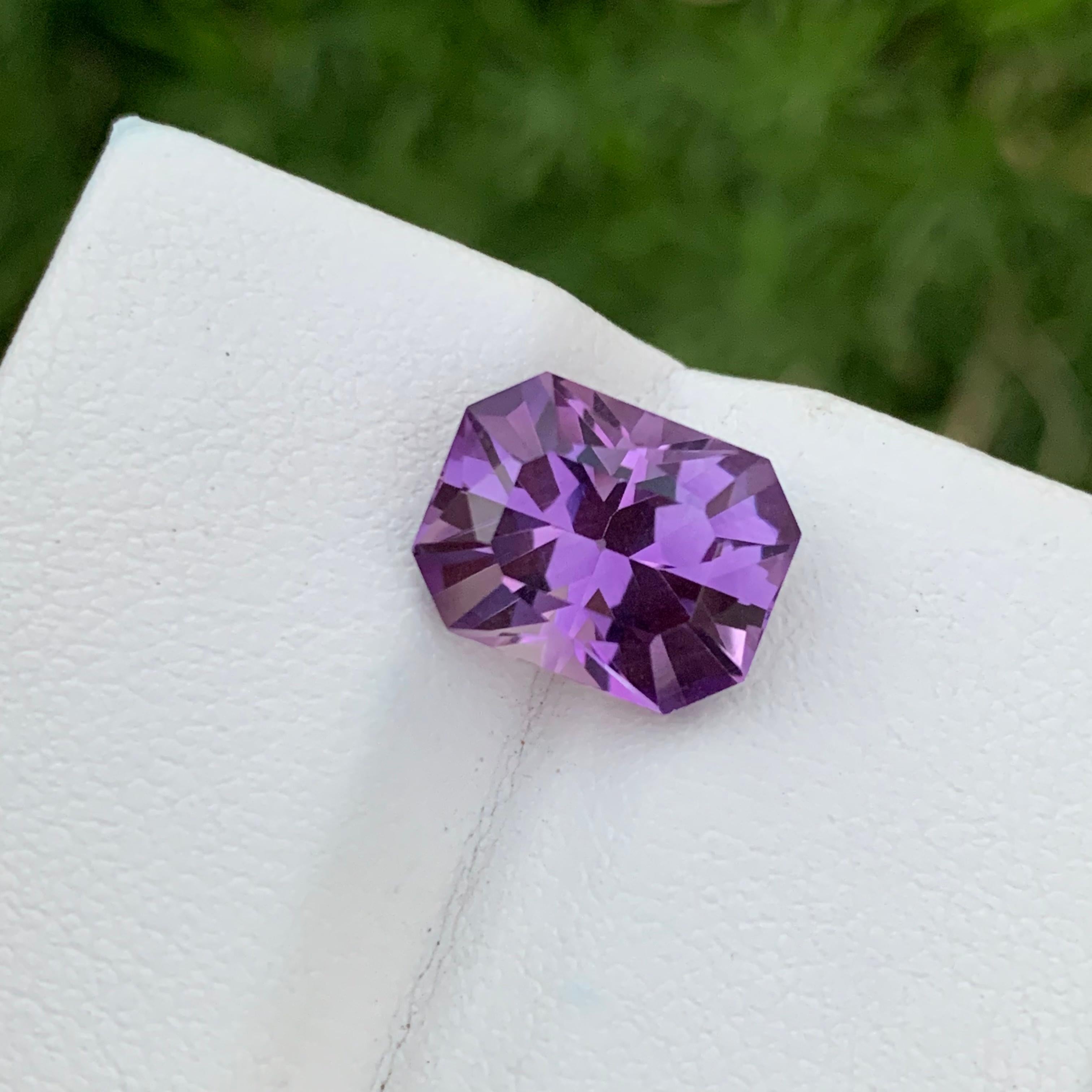 4.70 Carats Natural Loose Purple Amethyst Ring Gemstone From Brazil Mine  For Sale 2