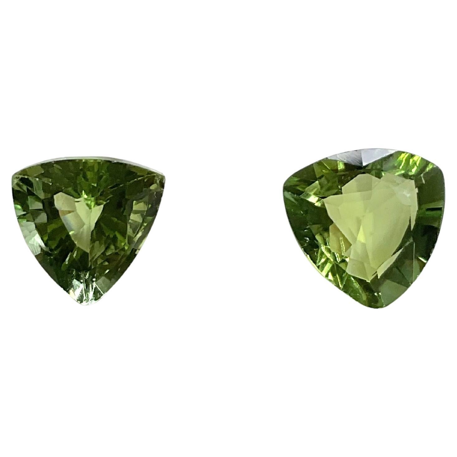 4.70 Carats Tourmaline Trillion 2 Pcs Faceted Cut stone Top Quality Natural Gems