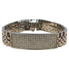 4.70 Ct Diamond ID Rolex Style Men's Bracelet 14k Solid White Gold 62.6 g 8.5"