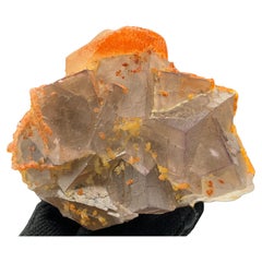 Antique 470.02 Gram Beautiful Fluorite With Calcite Specimen From Pakistan 