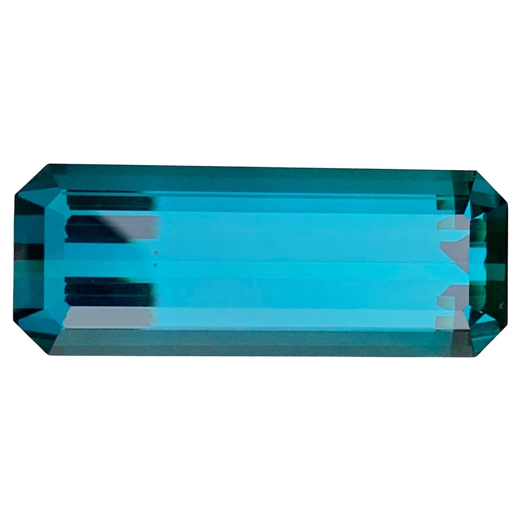 47.05 Carat Huge Natural Loose Indicolite Tourmaline Emerald Shape Gemstone