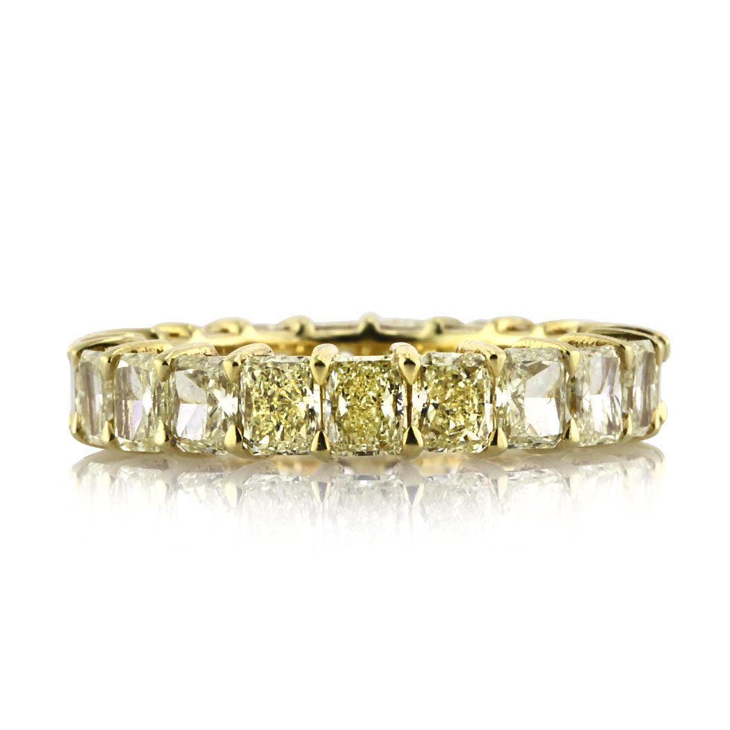 4.70ct Fancy Yellow Radiant Cut Diamond Eternity Band