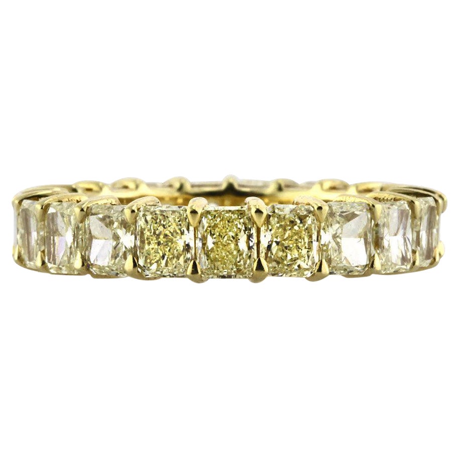 4.70ct Fancy Yellow Radiant Cut Diamond Eternity Band