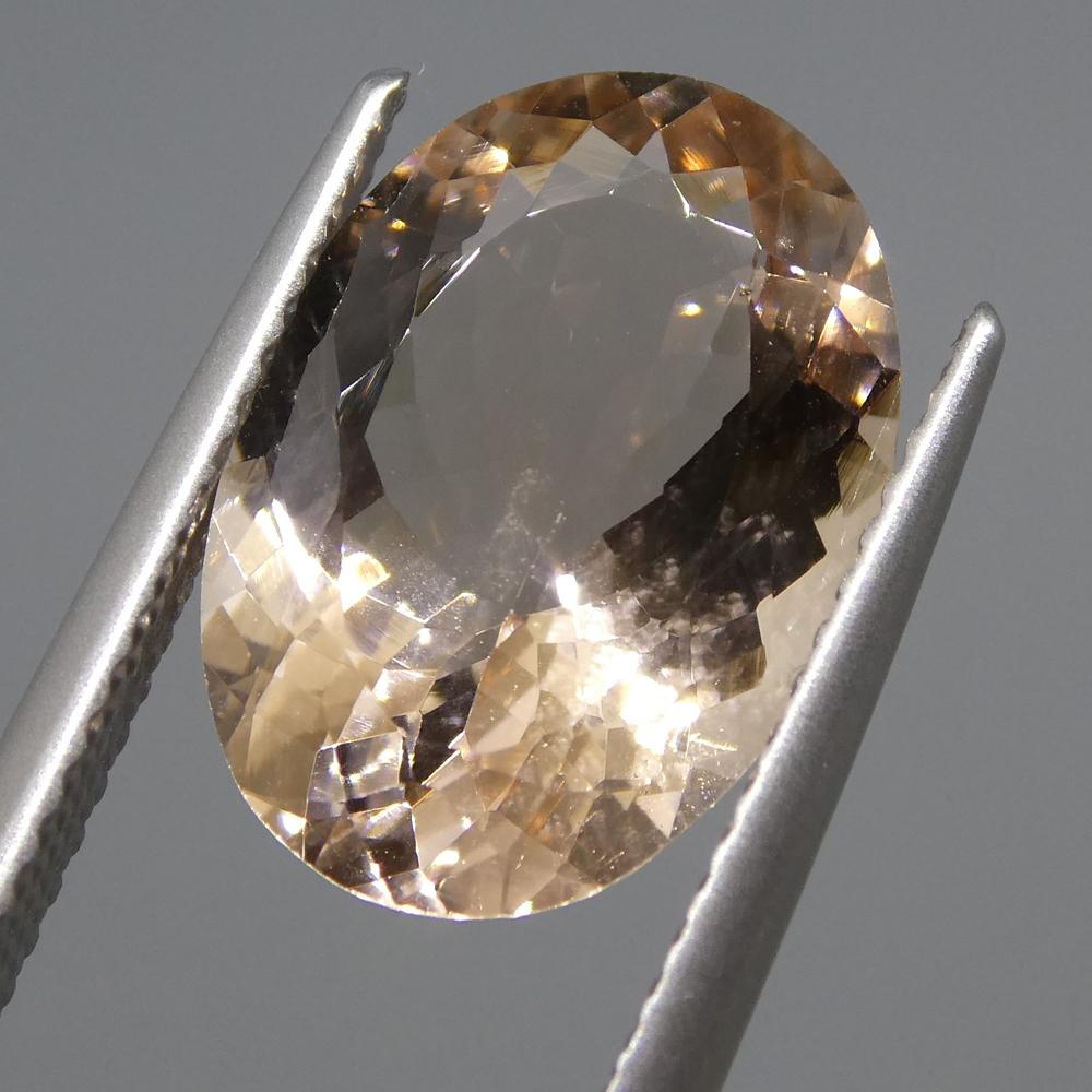 Taglio brillante Morganite ovale 4.70ct in vendita