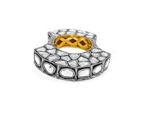 4.70ct Rose Cut Diamond Pave. 14K gold Ring
