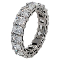 4.71 Carat '1/4 Cts' Radiant Platinum Diamond Eternity Ring