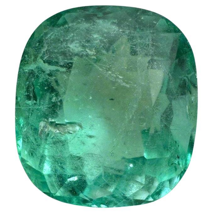 Esmeralda colombiana verde claro gema de 4,71 quilates - Gema extraída de la tierra talla cojín en venta
