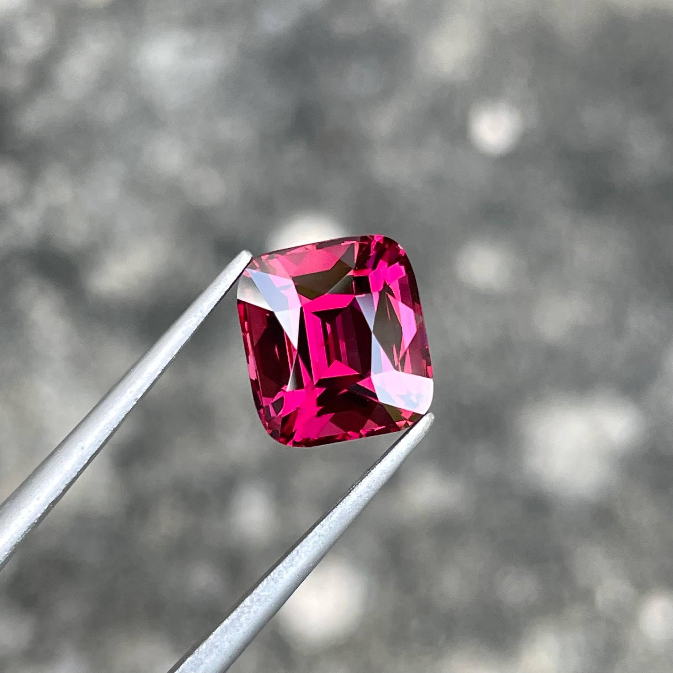 4.71 carats Pinkish Red Garnet Cushion Cut Natural African Gemstone 1