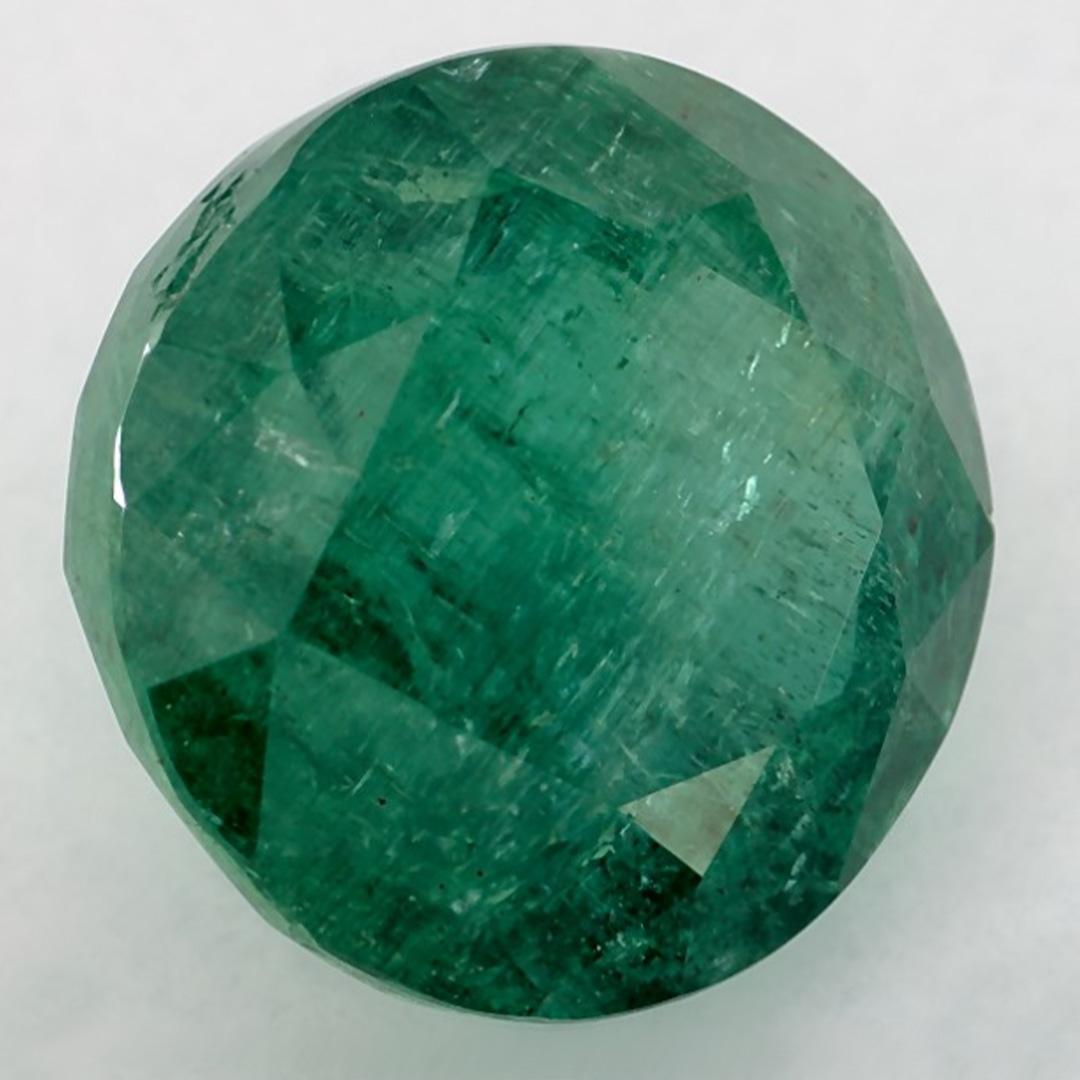 Round Cut 4.71 Ct Emerald Round Loose Gemstone For Sale