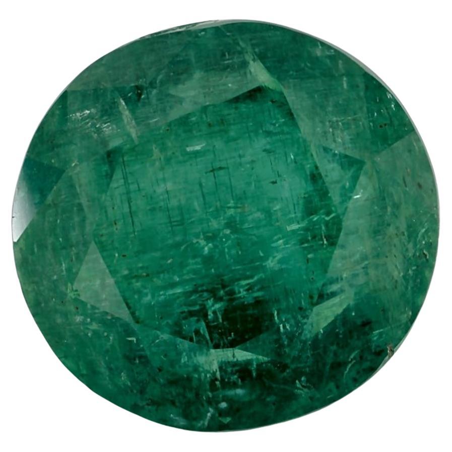 4.71 Ct Emerald Round Loose Gemstone For Sale