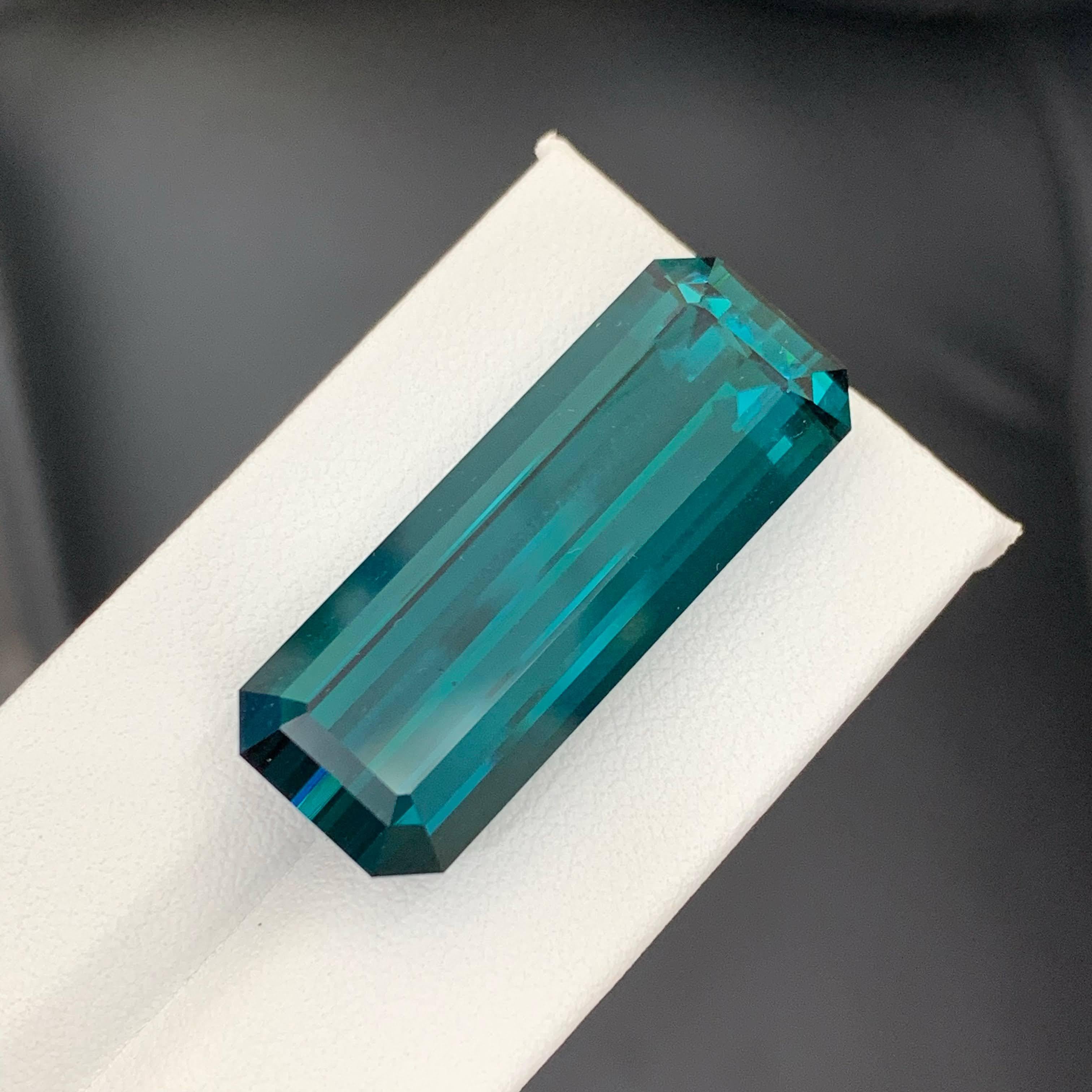 47.15 Carat Naturel Loose Blue Tourmaline Stone Emerald Cut Afghan Gemstone en vente 4