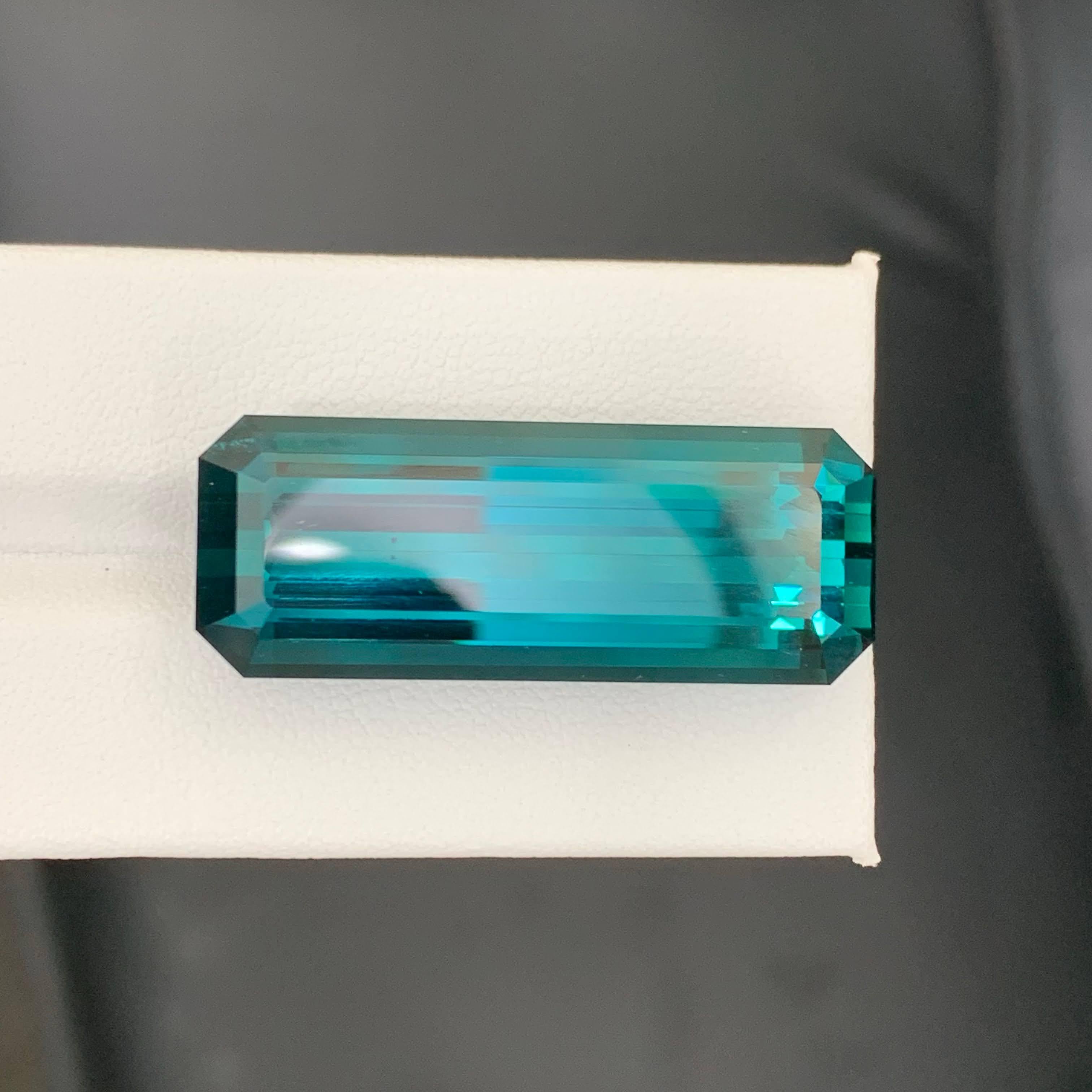 47.15 Carat Naturel Loose Blue Tourmaline Stone Emerald Cut Afghan Gemstone en vente 5