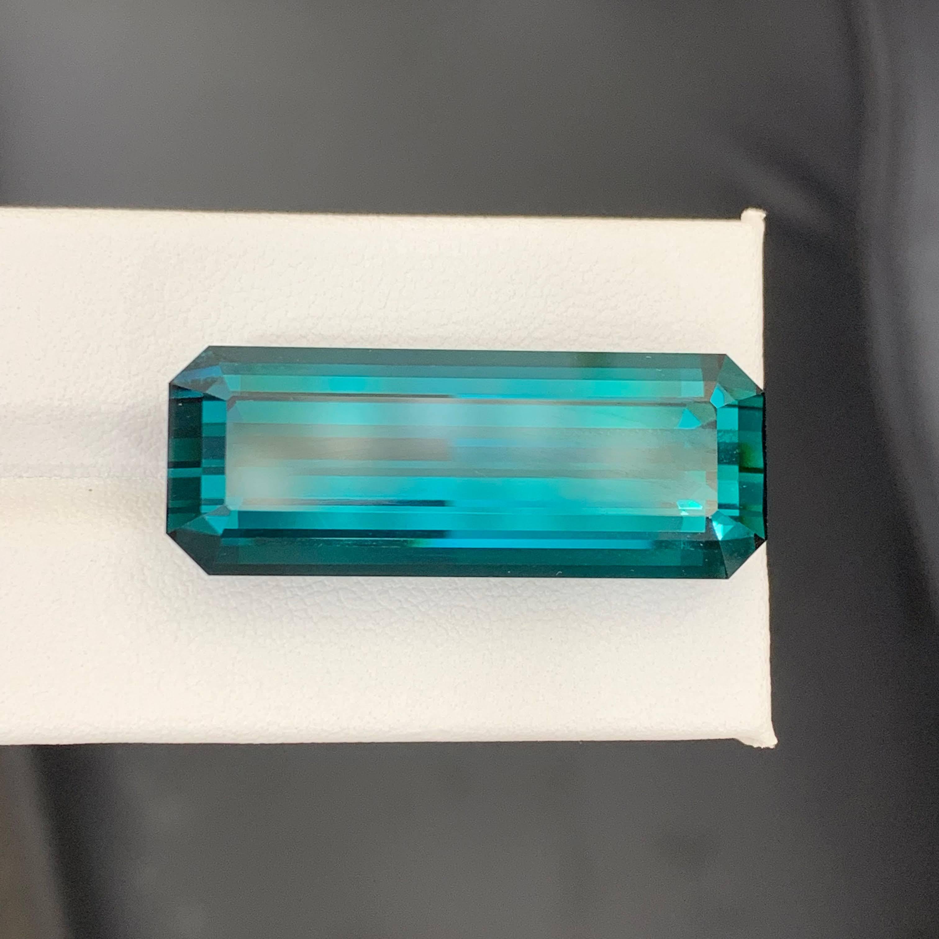 47.15 Carat Naturel Loose Blue Tourmaline Stone Emerald Cut Afghan Gemstone en vente 2
