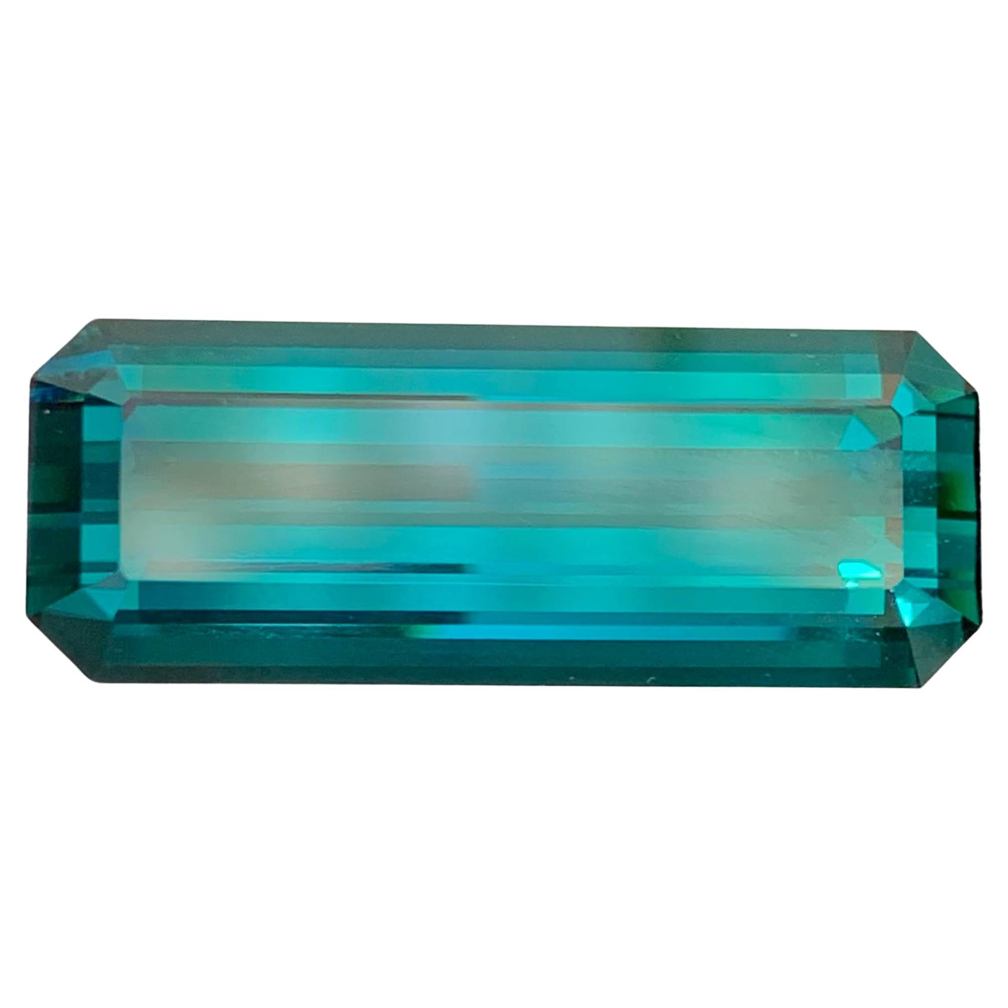 47.15 Carat Naturel Loose Blue Tourmaline Stone Emerald Cut Afghan Gemstone en vente
