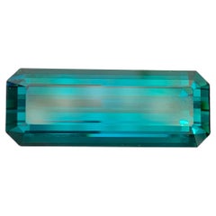 47.15 Carat Naturel Loose Blue Tourmaline Stone Emerald Cut Afghan Gemstone